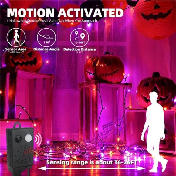 Motion Sensor Spooky Music Halloween Decorations Lights for Indoor/Outdoor - Picture 2 of 7
